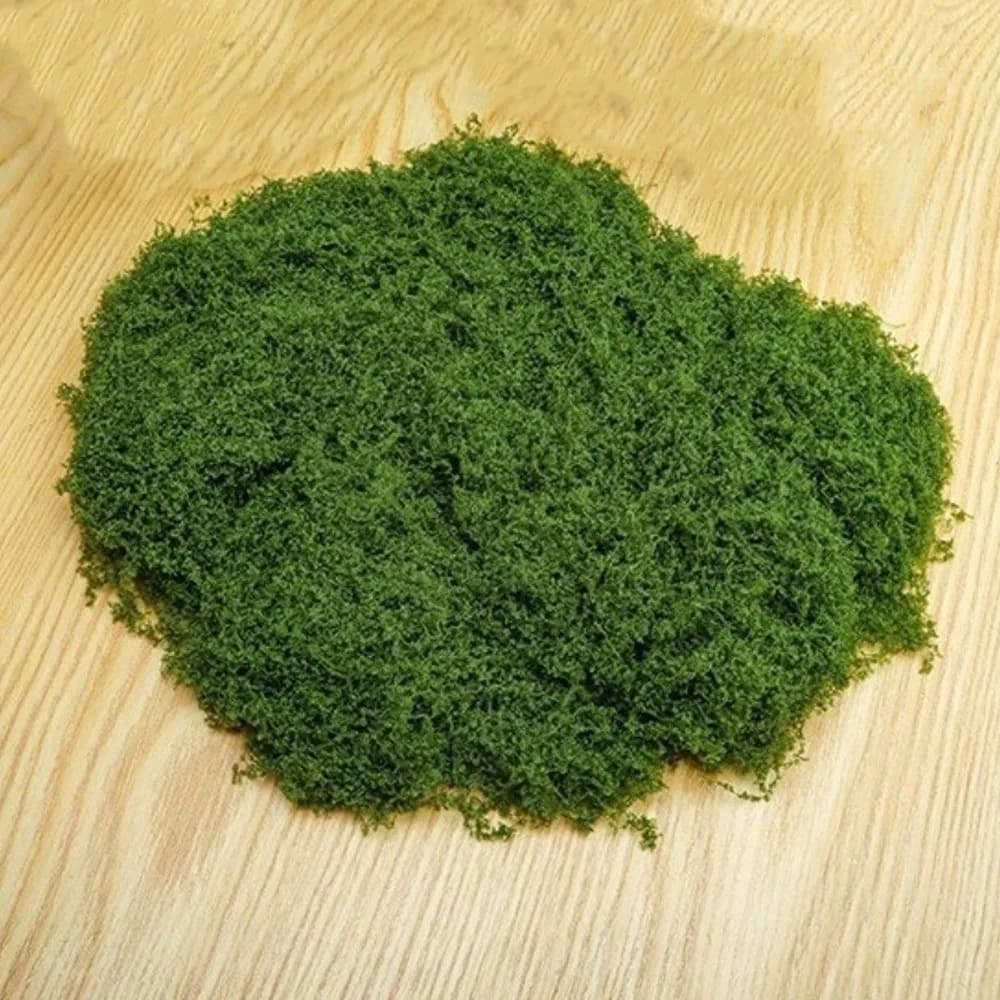 Polyester Artificial Moss Plants Realistic Texture DIY Craft Faux Preserved Moss No Fading No Watering Simulation Green Moss