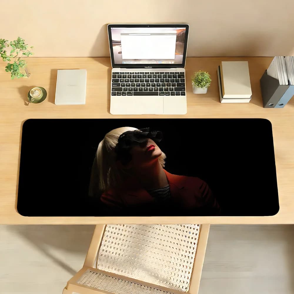 Tappetino per mouse Singer Sia, tappetino da scrivania antiscivolo con bordo bloccabile, accessori per PC e laptop, tastiera da ufficio in gomma, decorazione per giocatori