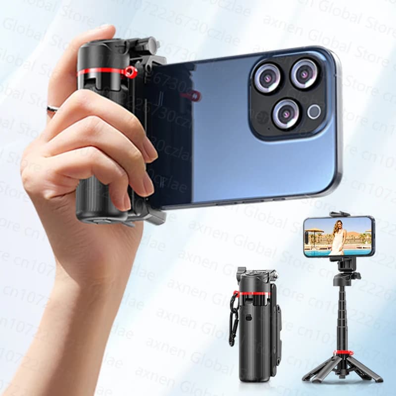 AXNEN Mini Selfie Stick Tripod 66.9''' mobile phone support for Vlog shooting with Zoom Portable F07 Quadrapod