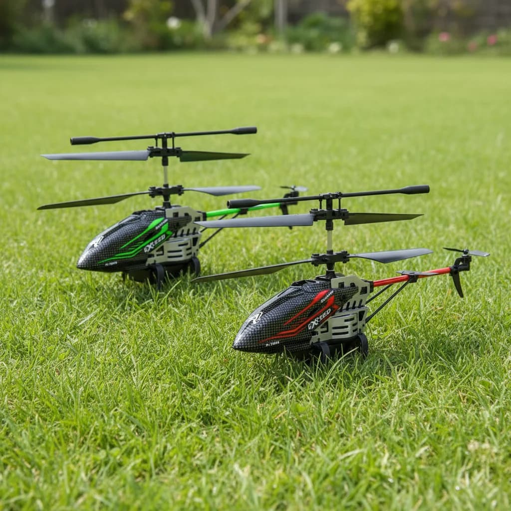 Elicottero RC in Lega ABS con 7 Colori LED, Rosso/Verde, Ricaricabile USB, Giocattolo Volante 3.5CH, Mini Aereo RC Ricaricabile