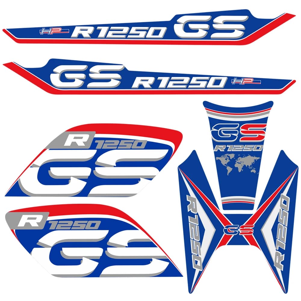 Per BMW R1250GS R 1250 GS 2019 2020 Adesivi Rilievi del Carro Armato Carenatura Parafango Bagagli Custodie In Alluminio Tronco Protezione Avventura GSA HP