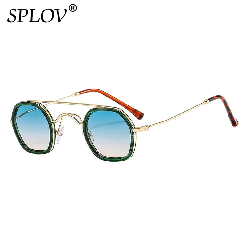 New Vintage Double Bridges Polygon Square occhiali da sole donna Fashion Ocean Gradient Lens Shades Fashion Men Punk occhiali da sole UV400