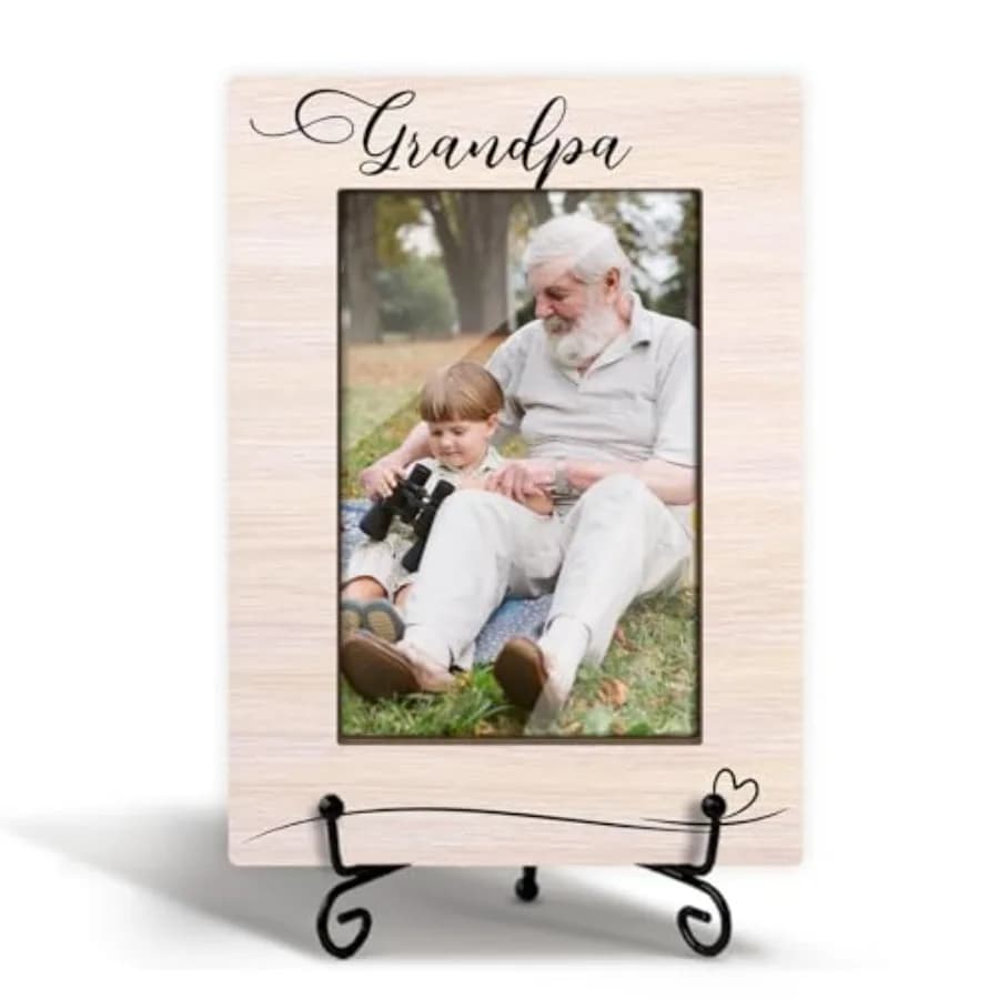 Picture Frame Wood Photo Frame Fits 4x6 with Stand for Tabletop or Desktop Display, rents Gift Picture Frame for rents Day Fath