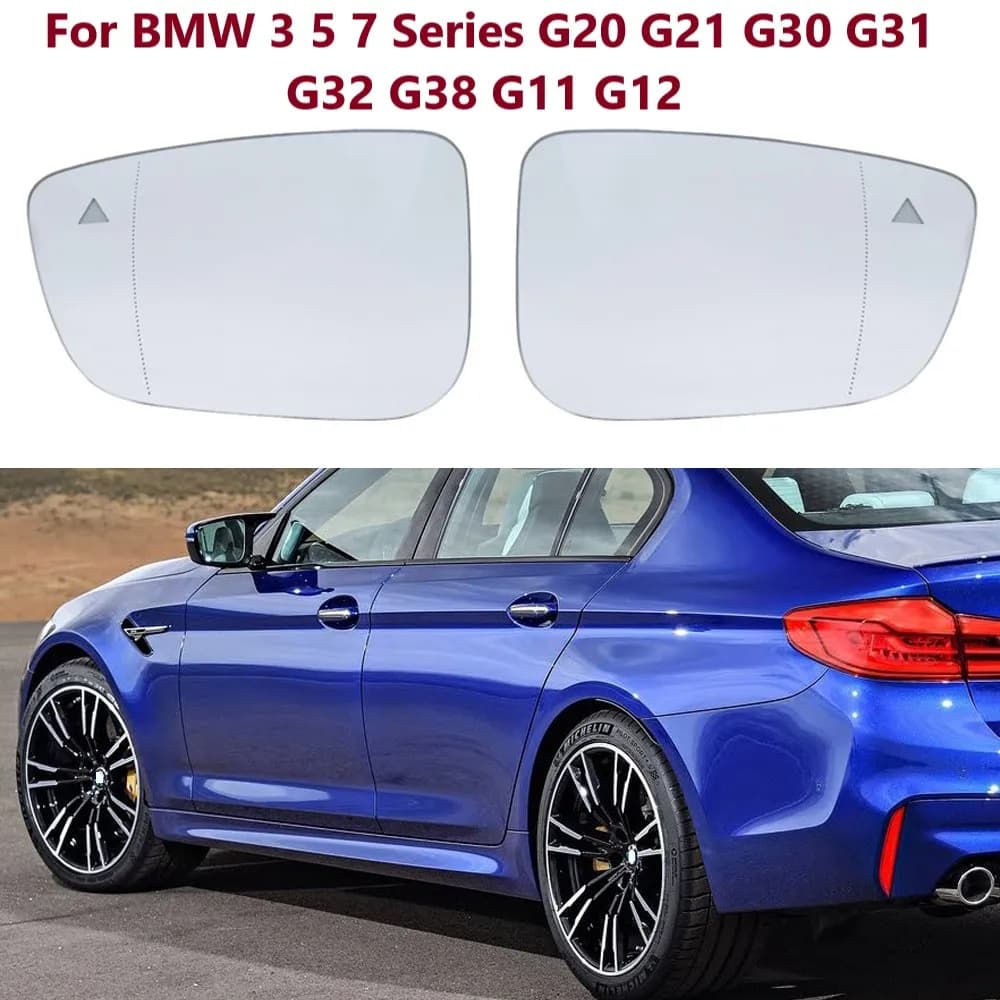 For BMW 3 Series G20 G21 5 Series G30 G31 G32 G38 7 Series G11 G12 Left Right Heated Blind Spot Warning Wing Rear Mirror Glass