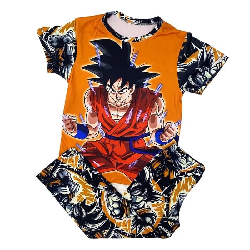 Set Pigiama Estivo 2026 Coordinato Famiglia Cartone Animato Bambini e Bambine Maniche Corte e Pantaloni a Gamba Larga Asciugatura Rapida Comodo Set Harajuku