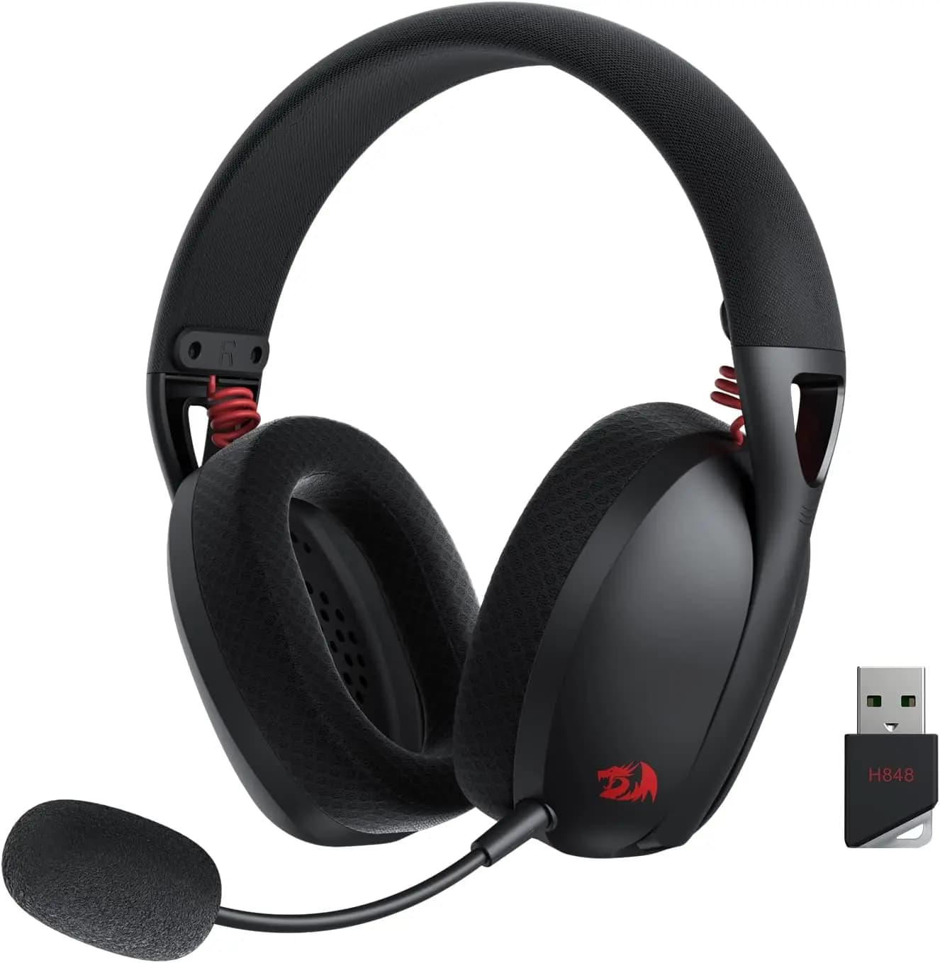 Redragon H848 Auricolare Bluetooth Wireless Gaming Leggero Suono surround 7.1 Driver da 40 mm Microfono staccabile Multi piattaforma