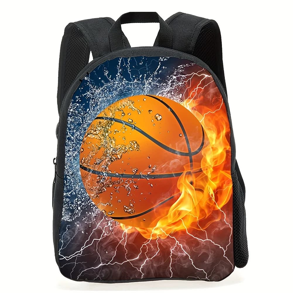 Basketball Theme backpack CAIWEI - Lightweight and Resistant in Polyester with Adjustable Shoulder Closure