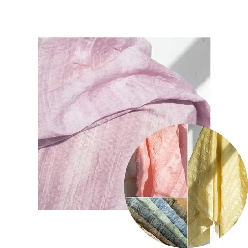 Tessuto in nylon plissettato leggero, sottile, traspirante, per abbigliamento protettivo solare, vestiti, materiale per cucito fai da te, vendita all'ingrosso al metro