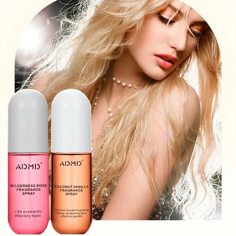 1 or 2 scented coconut spray – Double-use hair and body cleanser with long-lasting aroma, compact perfumed spray and ready for travel