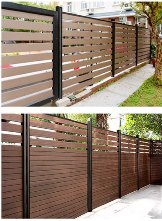 Outdoor WPC Fence Panel Moisture Resistant Composite Wood Slat Fencing Garden Villa Apartment Privacy Security Customizable