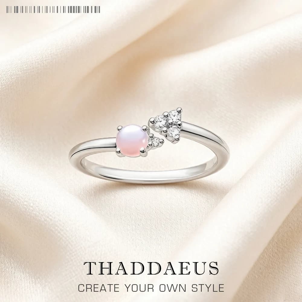 Anello Freccia Pietra color opale Scintillante Rosa Europa Fine Jewerly per le donne Regalo romantico estivo in argento sterling 925