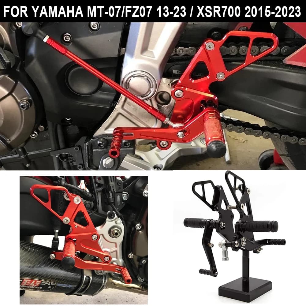 Per YAMAHA MT-07 FZ-07 FZ07 MT07 2013-2023 / XSR700 2015-2023 Pedane Regolabili CNC Posteriori Poggiapiedi MT FZ 07