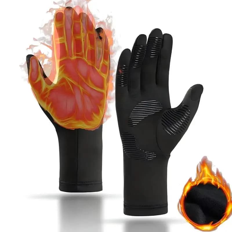Guanti da ciclismo da corsa a prova di freddo autunno inverno antivento antiscivolo tenere al caldo touch screen guanti sportivi neri da esterno uomo donna