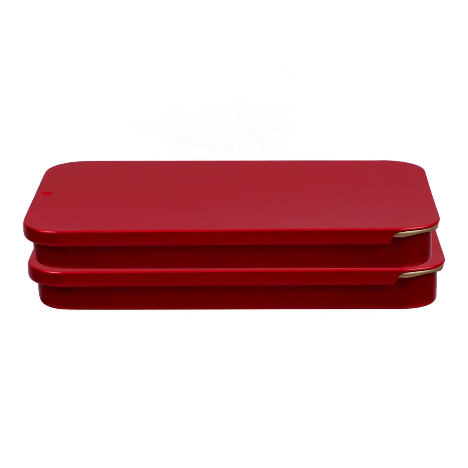 2Pcs Small Tin Boxes Slide Lid Tinplate Storage Can for Balms Lipsticks Personal Items Airtight Metal Tin Box Stylish Portable