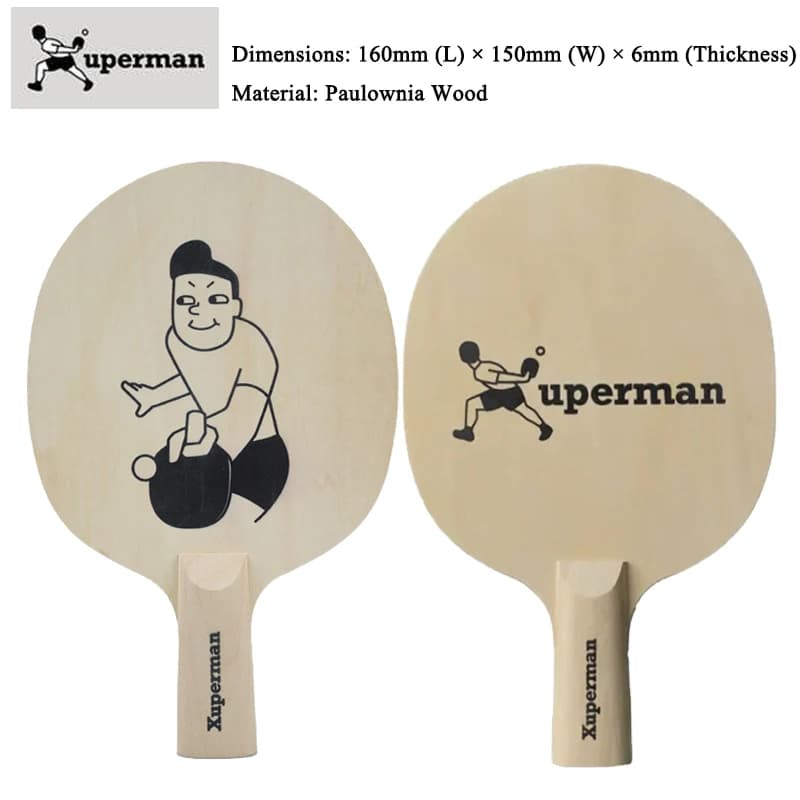 Racchetta da Ping Pong Xuperman Mini Art Signature in Legno di Paulownia, Souvenir da Collezione, Regalo