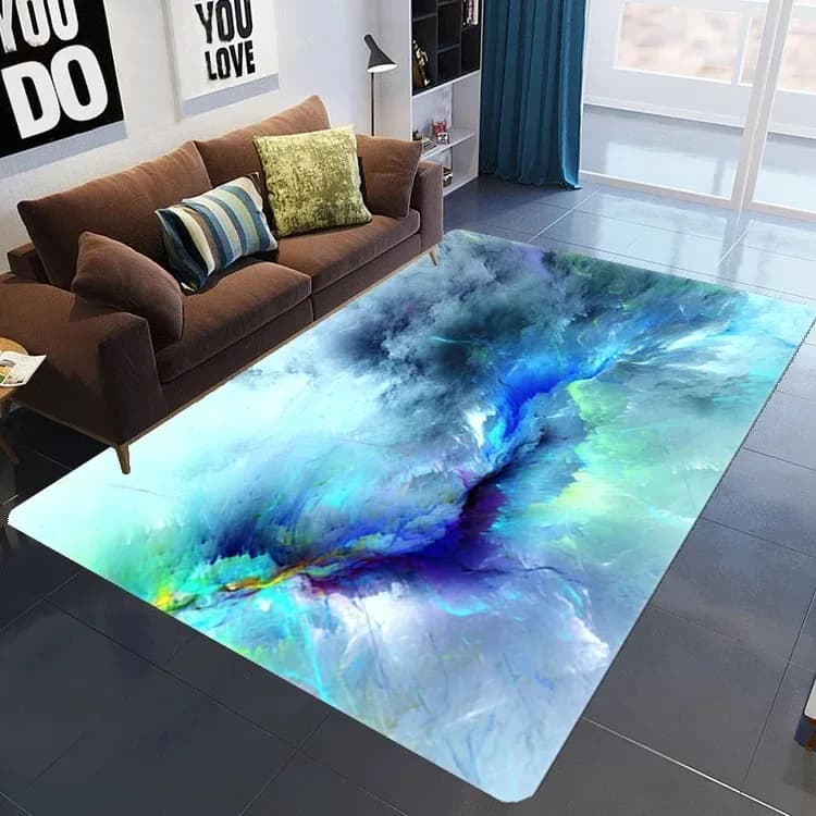 3D Galaxy Space Star Carpet Home Bedroom Living Room Decorative Floor Mat Bathroom Room Non-Slip Carpet Door Mat