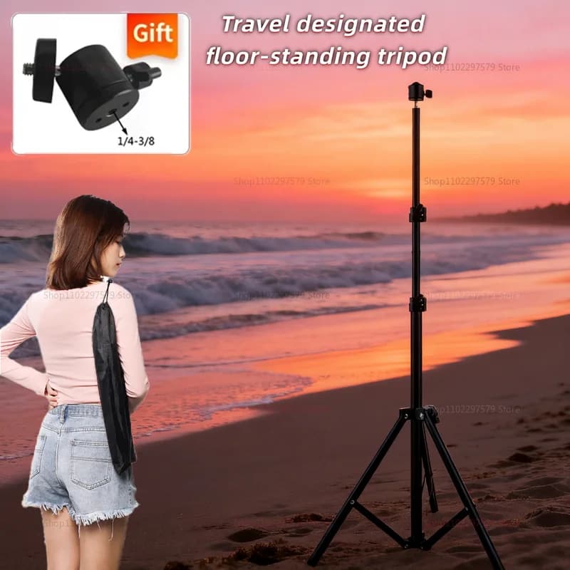 Treppiede professionale da 170 cm per illuminazione fotografica, supporto universale per proiettore, videocamera, riprese video e fotografie all'aperto, da pavimento.