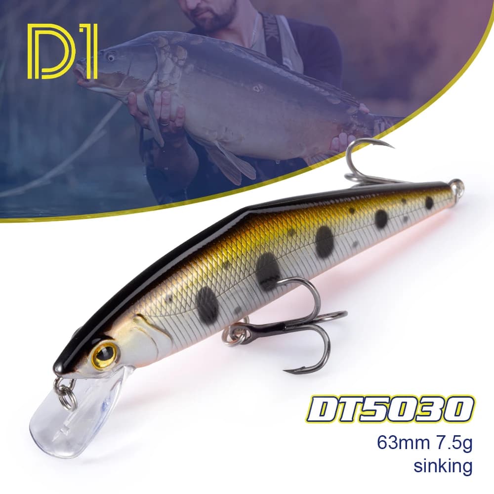 D1 Stream Fishing Lure 85mm 14.7g 63mm 7.5g Heavy Sinking Small Minnow D-CONTACT esca artificiale per trote persico DT5030