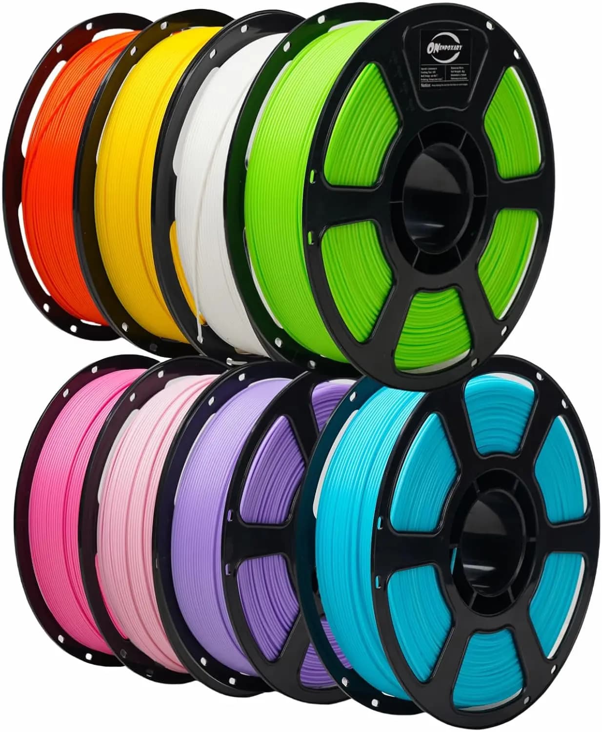 3D Printer Filament Bundle, PLA Plus Filament 8KG 1.75mm, Neatly Wound Filament for Most 3D Printer, 8 Colors, 1kg Spool,Lakeblu