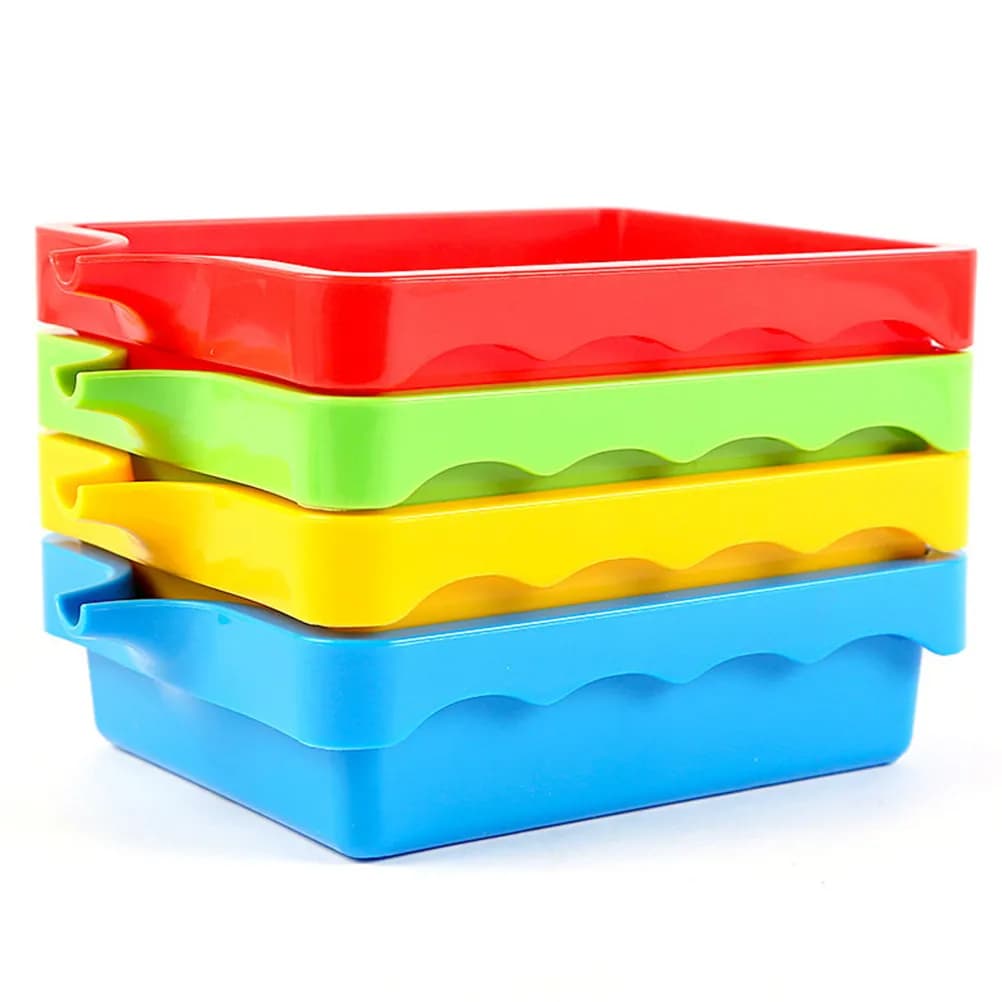 Set di 4 Vassoi in Plastica per Miscelazione Pigmenti con Punta Appuntita, Ideali per Acquerello, Acrilico e Pittura a Olio, Essenziali per le Lezioni di Arte