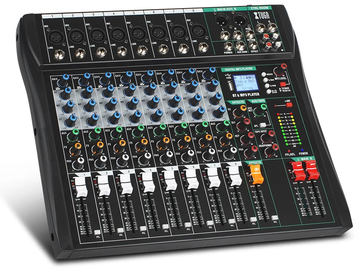 Audio Mixer CT 8 channel audio card Mixer console Audio interface USB Bluetooth Phantom Digital effect DJ Live Studio Stage