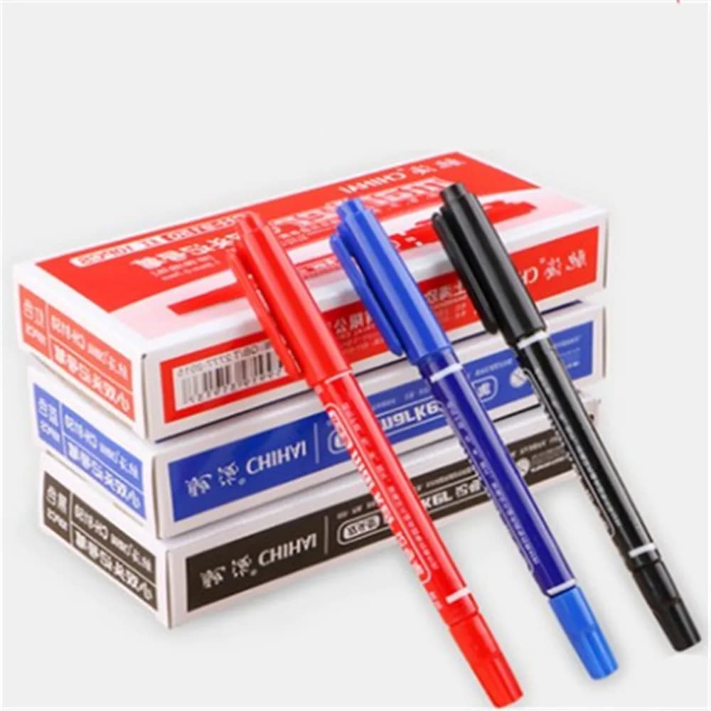 20PCS Marker Pen Student Learning Stationery Double H Paint Pens 3 Color Select Writing Supplies