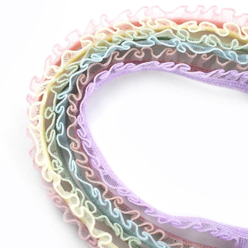 6mm 10/20/45 Metri Fasce Elastiche di Pizzo Pieghettato Nastro Elastico per Cucire Biancheria Intima Cinghie Vestiti Accessori Reggiseno FAI DA TE