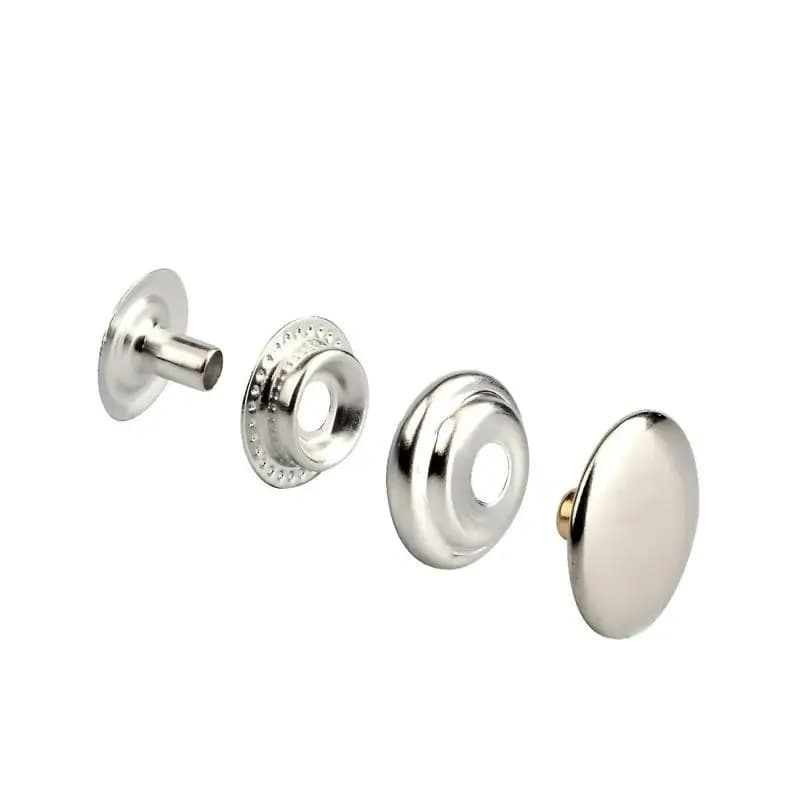 300 pezzi 15 mm bottoni in acciaio inossidabile argento 75 set nel totale 3 strumenti kit di elementi di fissaggio in pelle con punzonatrice a scatto in metallo vestiti