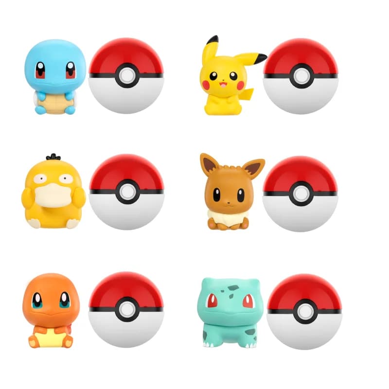 Anime Pokemon PokeBall Mini Doll Action Figures Pikachu Charmander Bulbasaur Originale Genuino Modello Ornamento Giocattolo Per Bambini Regalo