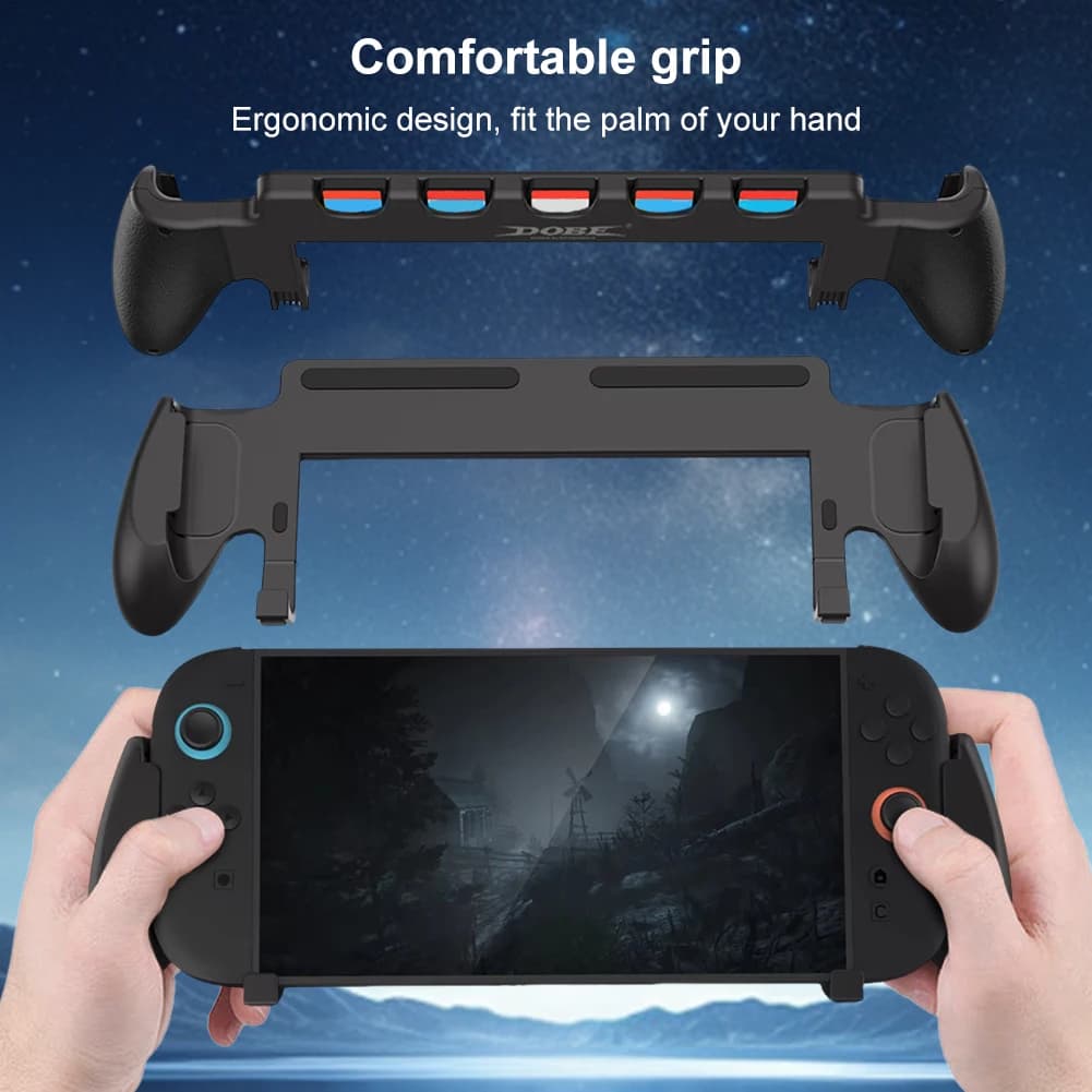 Per Nintendo per Switch 2 Grip con custodia per impugnatura con supporto 5 slot per giochi Supporto per impugnatura antiscivolo per Switch 2 Accessori per console di gioco
