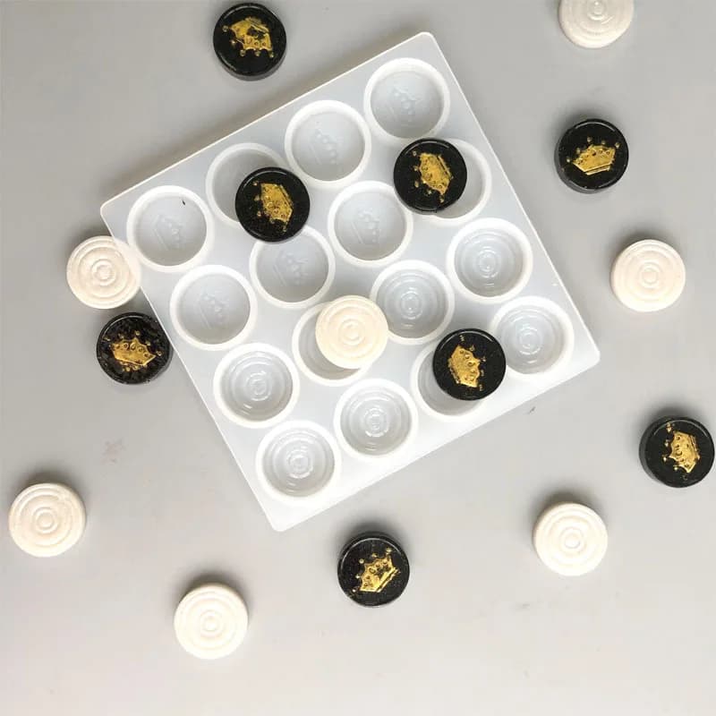 Stampo in silicone per dama fai-da-te, specchio, scacchiera epossidica, colla di cristallo, stampo per scacchi