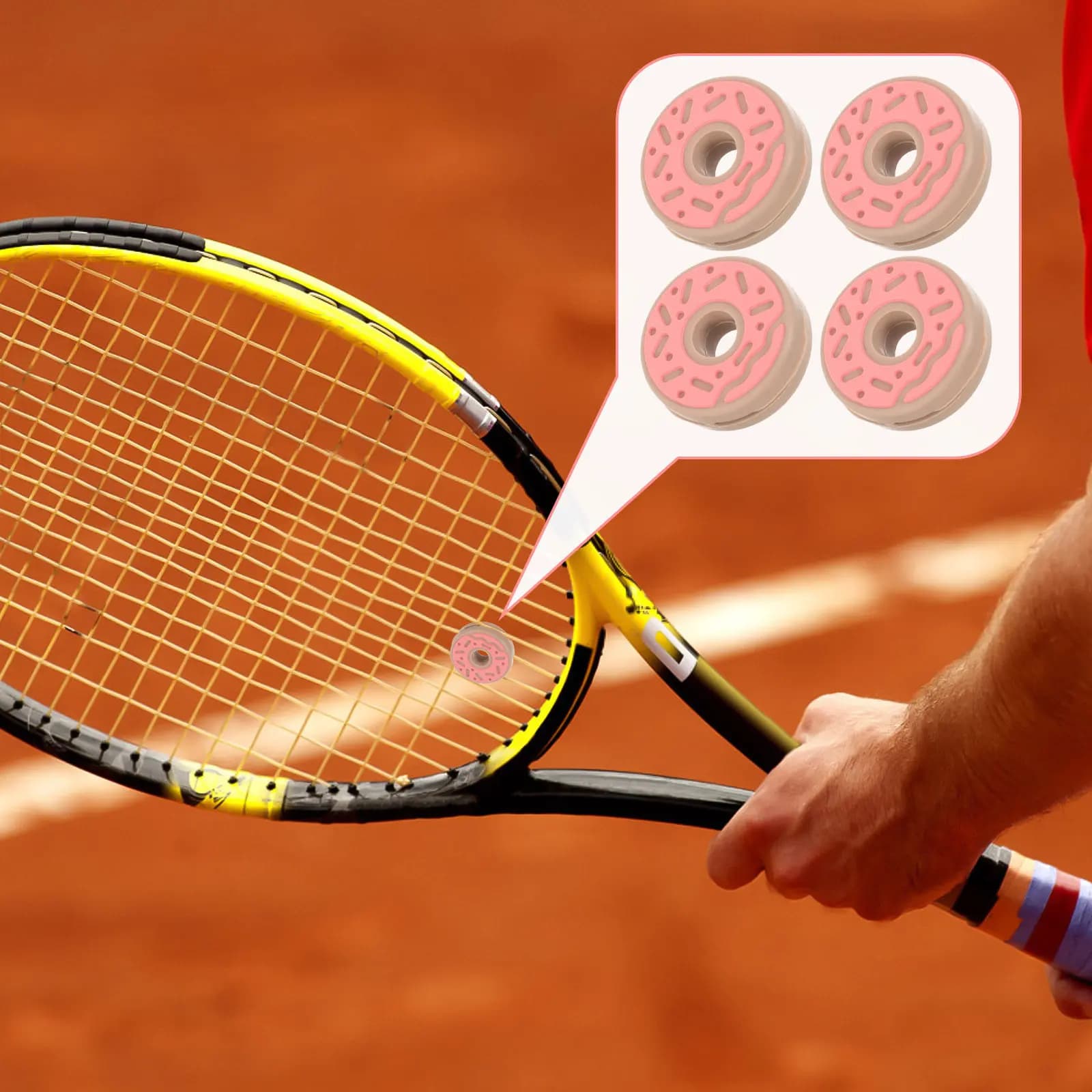 4 Pezzi Antivibranti per Racchette da Tennis in Silicone, Ammortizzatori Professionali per Migliorare il Controllo e il Comfort