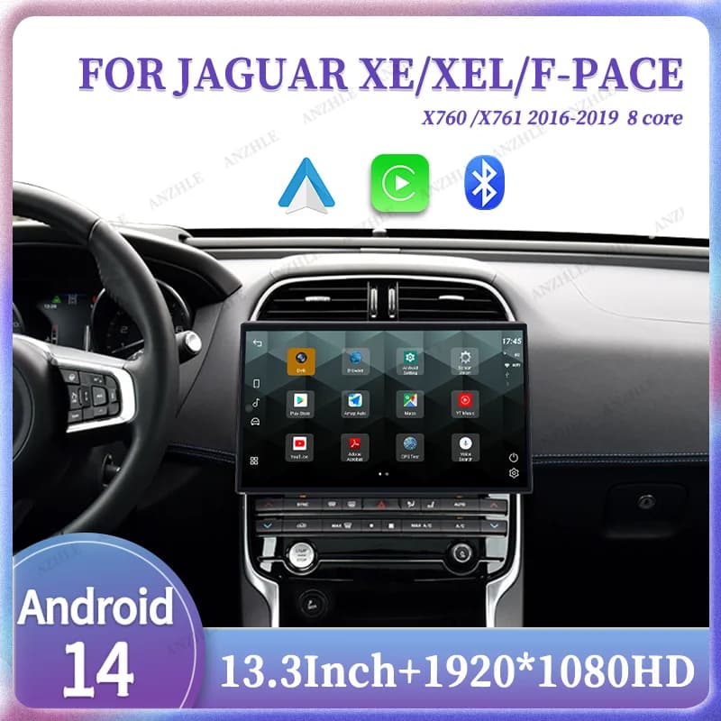 13.3 Inch For Jaguar XE F PACE X760 X761 Android 14 GPS Radio Original Car OEM Menu Multimedia Player Wireless Carplay Harman