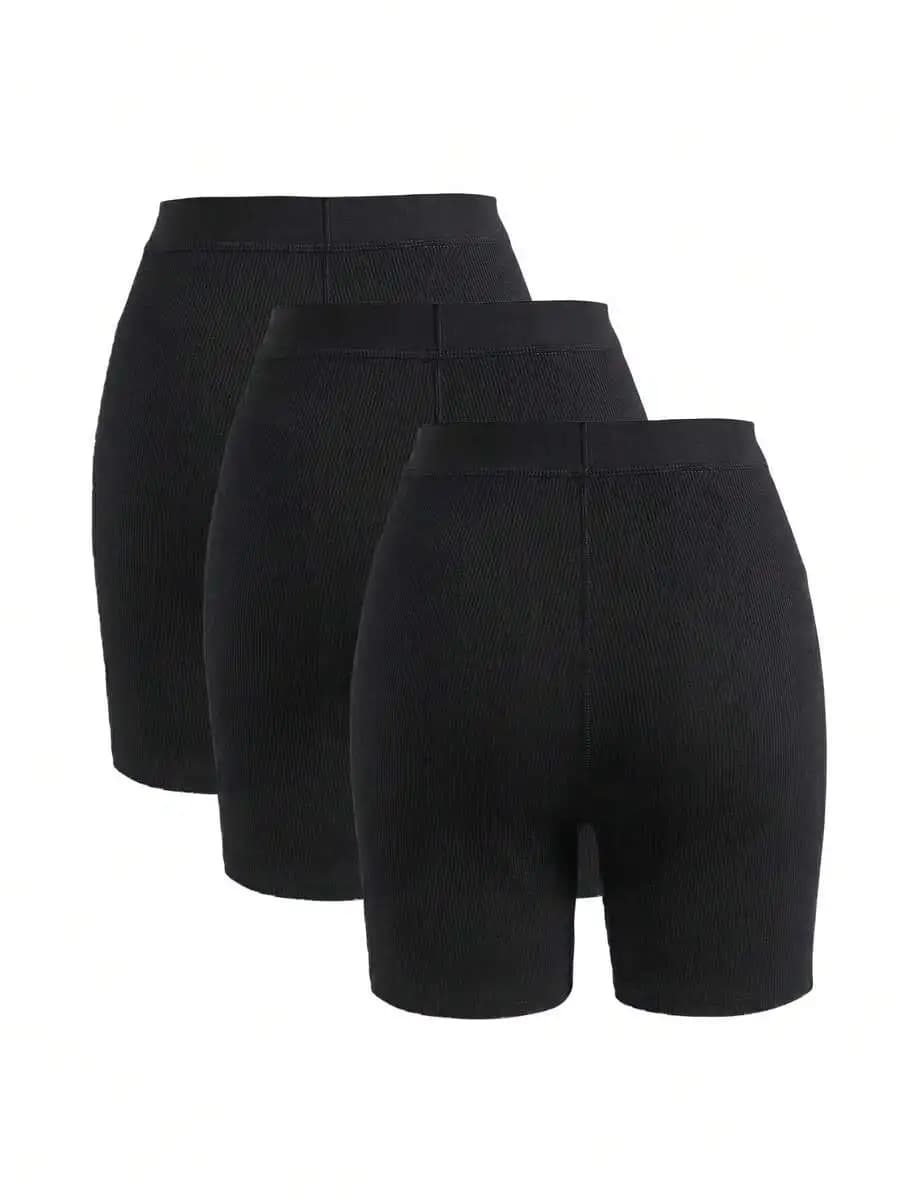 Soft Ribbed Boxer Briefs For Women, Blended Fabric, Comfortable Underwear