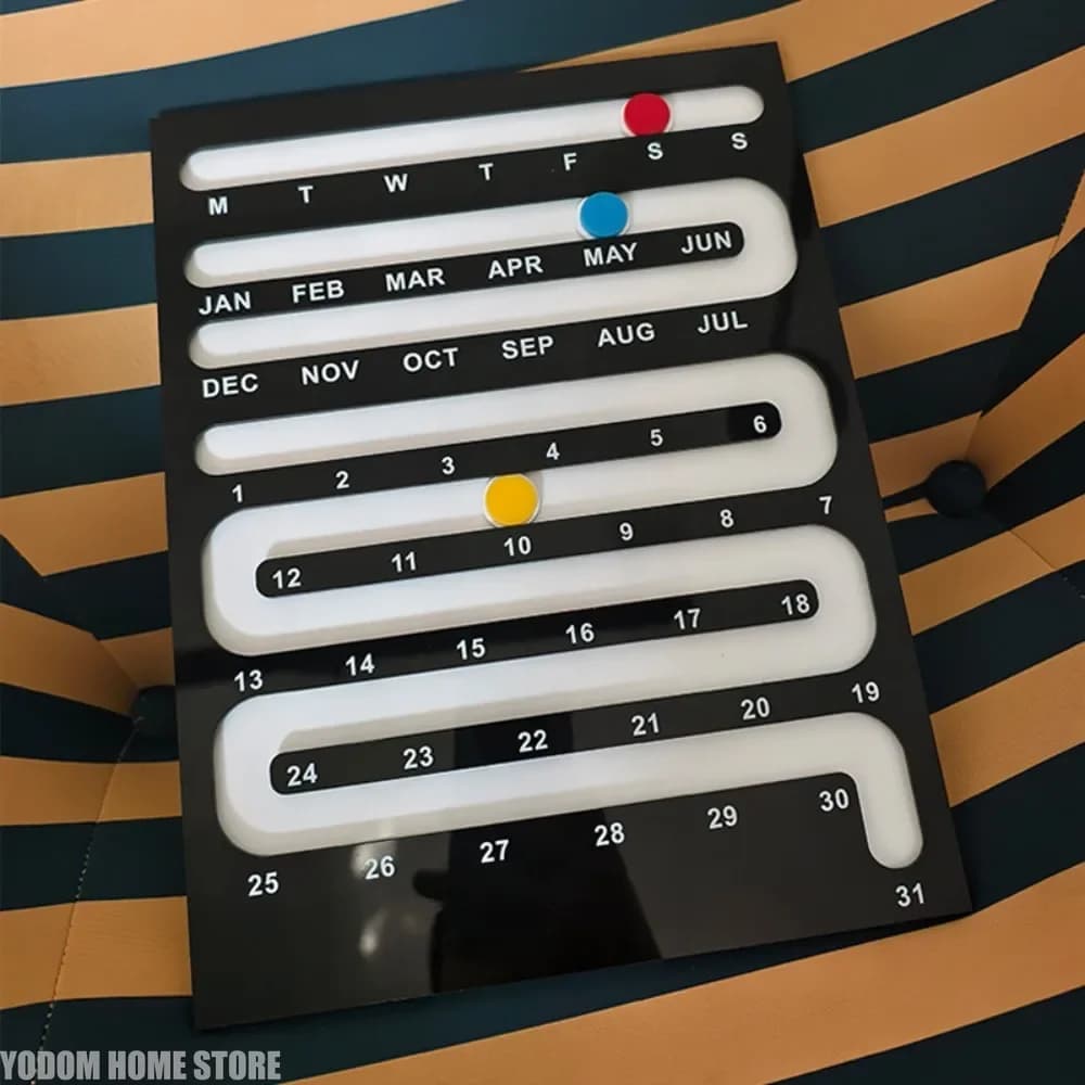 Calendario perpetuo acrilico nordico - Ornamento creativo per decorazioni per la casa e desktop a parete per soggiorno e camera da letto