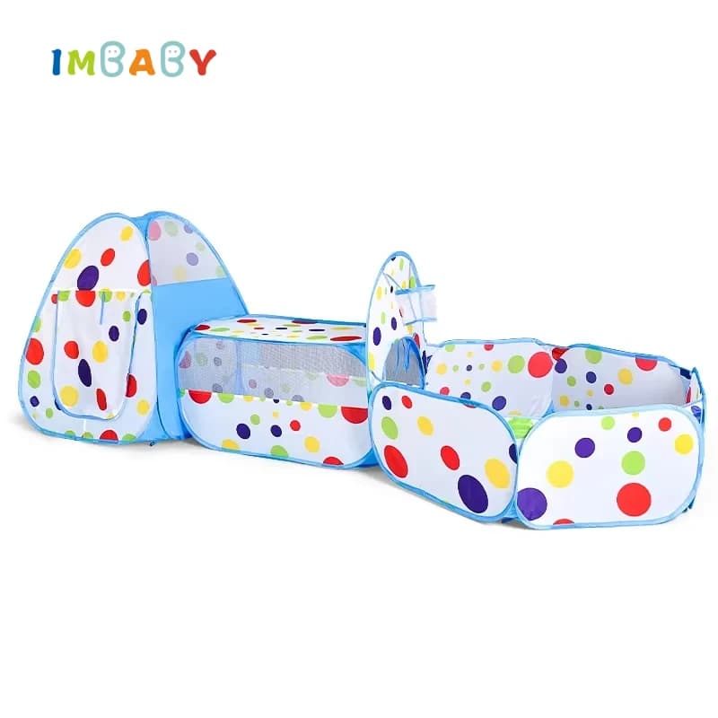 Tunnel di perforazione strisciante Tenda per bambini Pieghevole per bambini Parco giochi 3 in 1 Penna da gioco Palla per piscina a secco per interni con poliestere