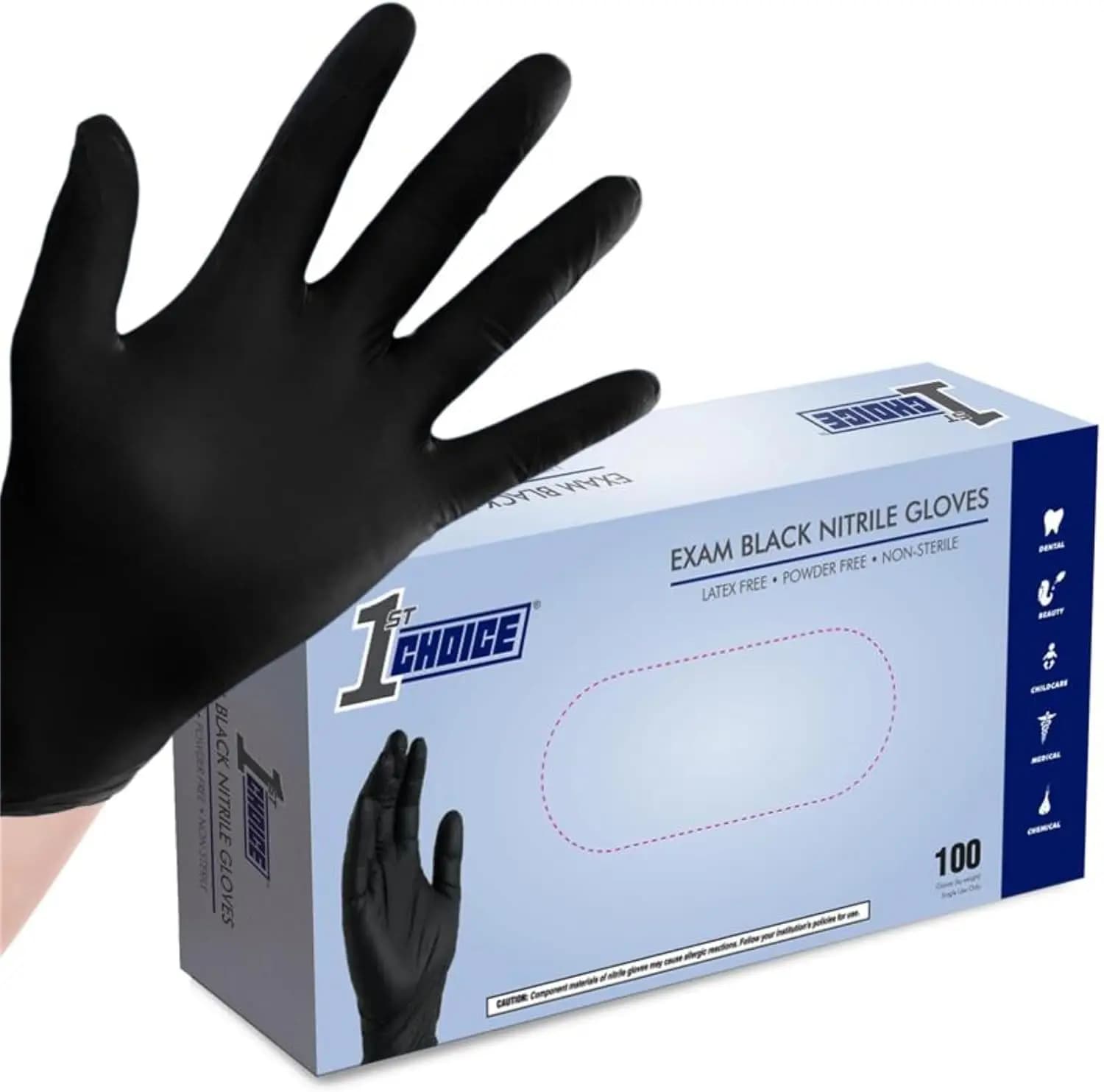Guanti in Nitrile Nero Premium Monouso Senza Lattice - Grado Medico per Cucina, Medicina, Odontoiatria, Pulizie - Spessore 4mil