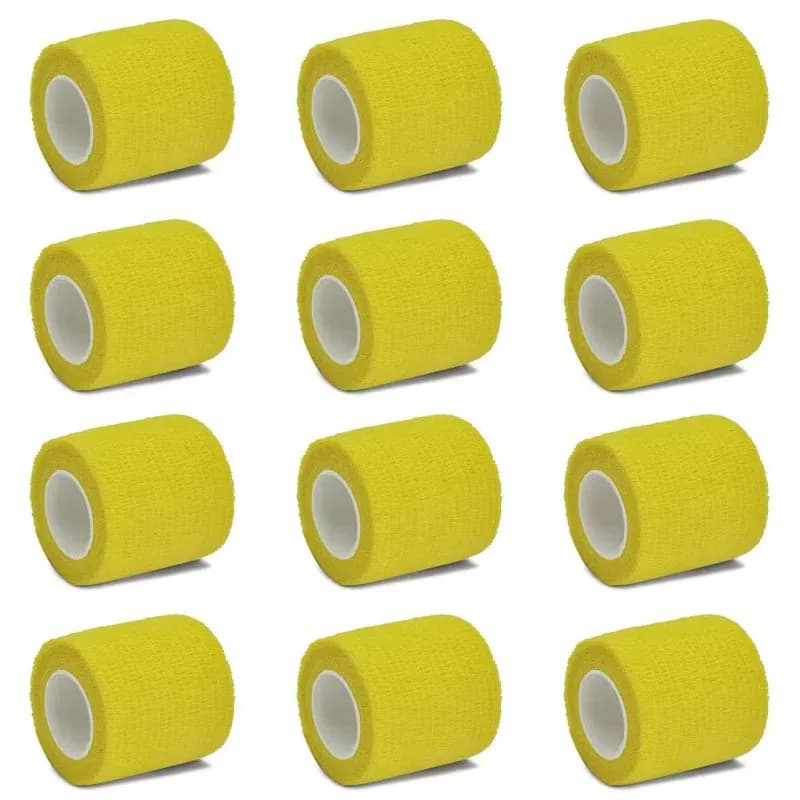 6/12/24/48 pezzi 4,8 m giallo viola sportivo nastro avvolgente per benda elastica autoadesiva - supporto per ginocchio pad- dita- caviglie-palme