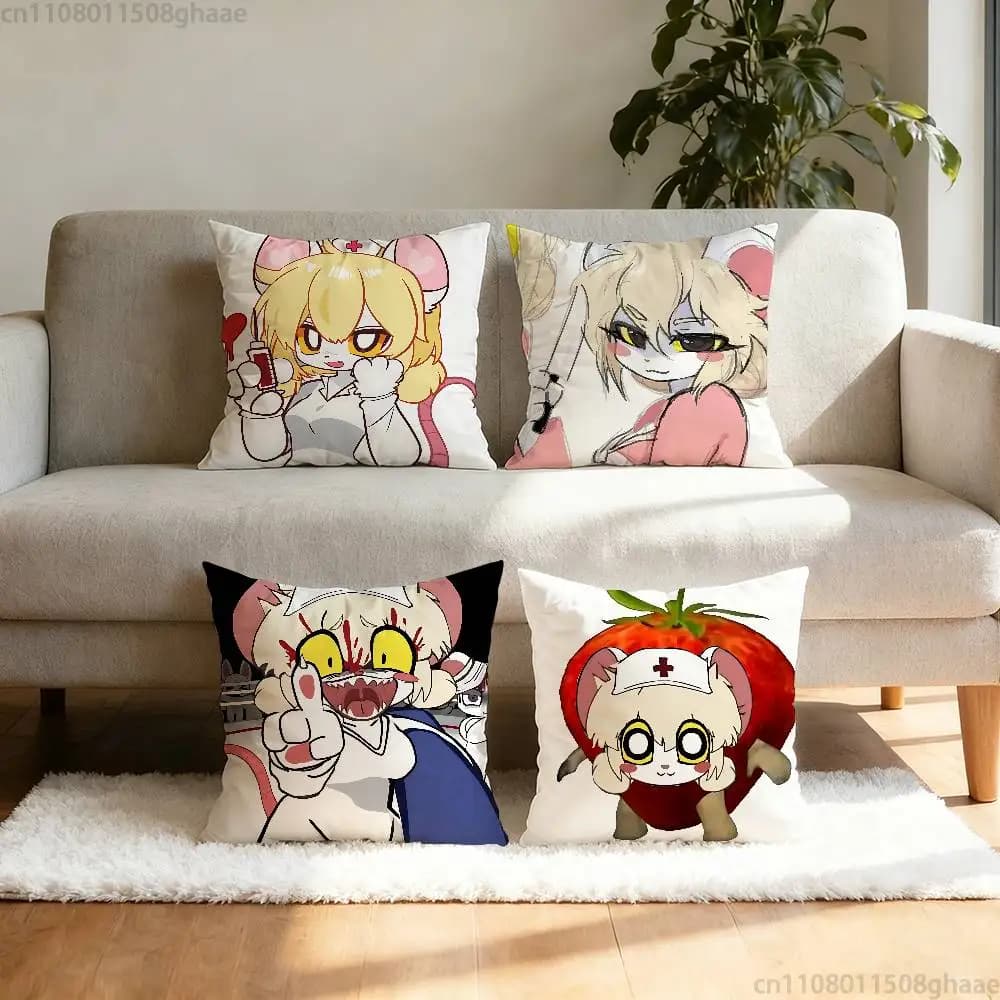 Terrible mouse lorna Federa for anti-acaro pillow with invisible zipper, in soft plush, for sofa