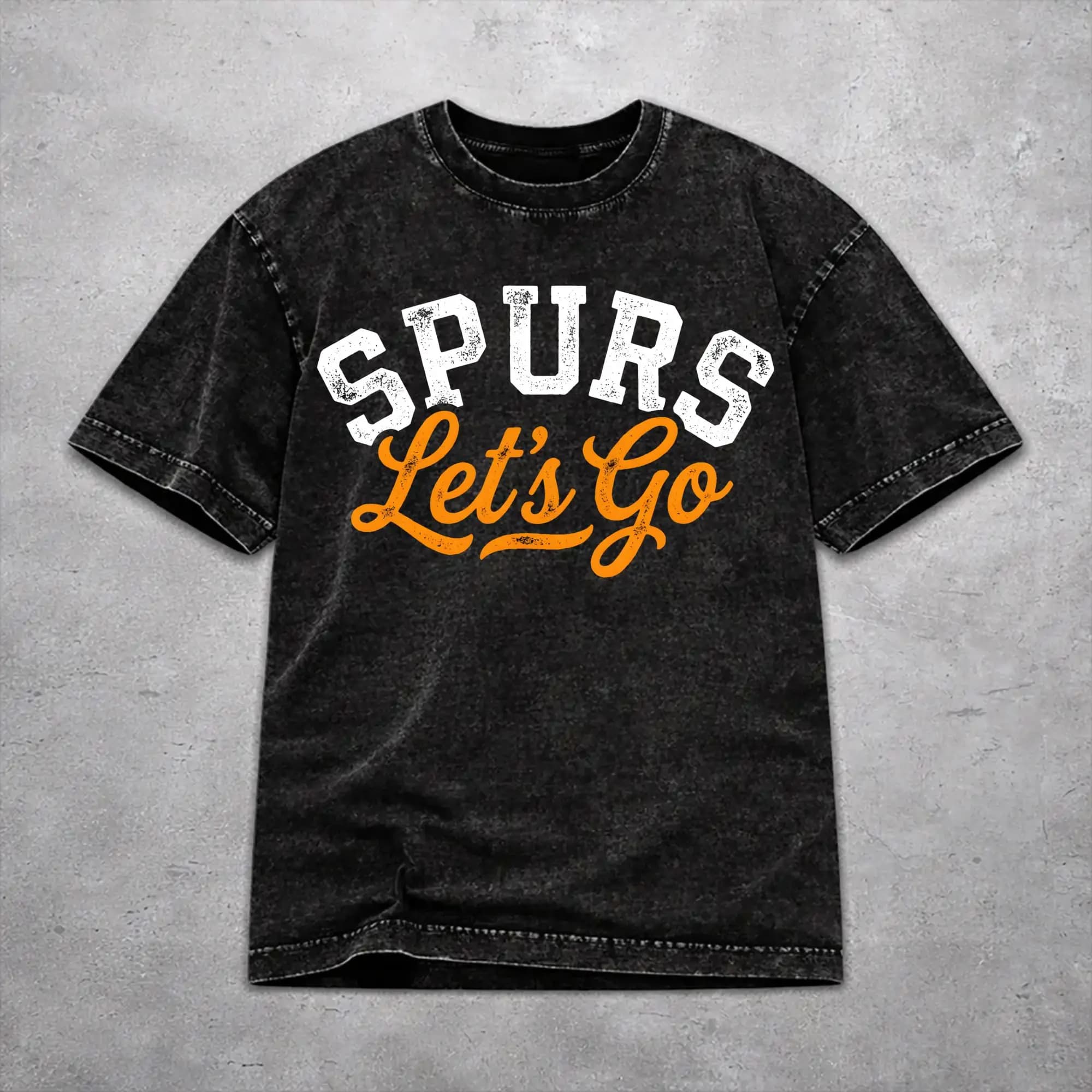 Men Women Go Spurs Go Basketball Season Game Day Shirt Graphic Washed Cotton Novelty T-Shirts
