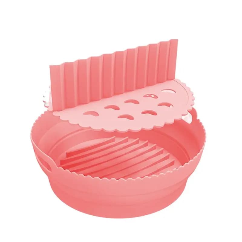 A67K-Silicone inserts for 8.5 inch air fryer for 5-8 Qt, reusable with divider, foldable, non-stick