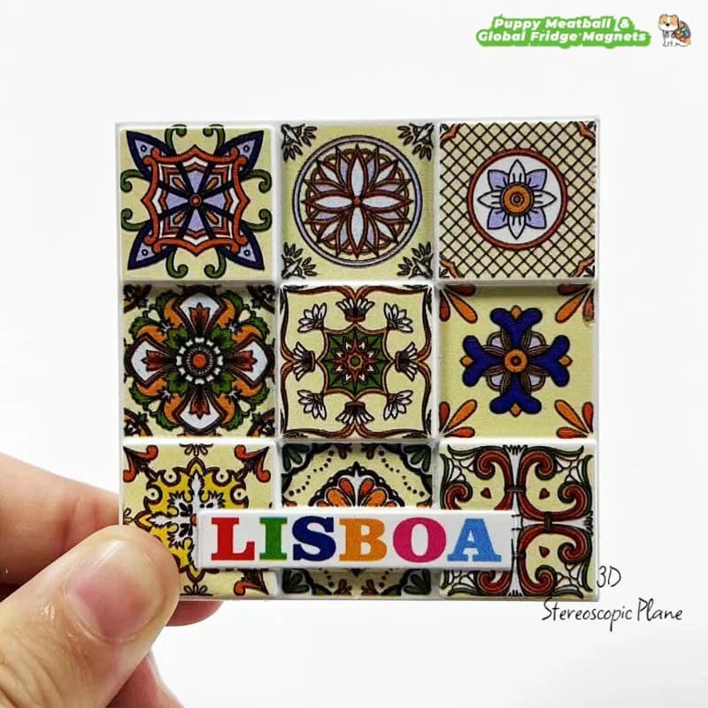 Lisbona, Portogallo Magnete da frigorifero magnetico per piastrelle di fascia alta, souvenir da viaggio, decorazione magnetica 3D per la casa
