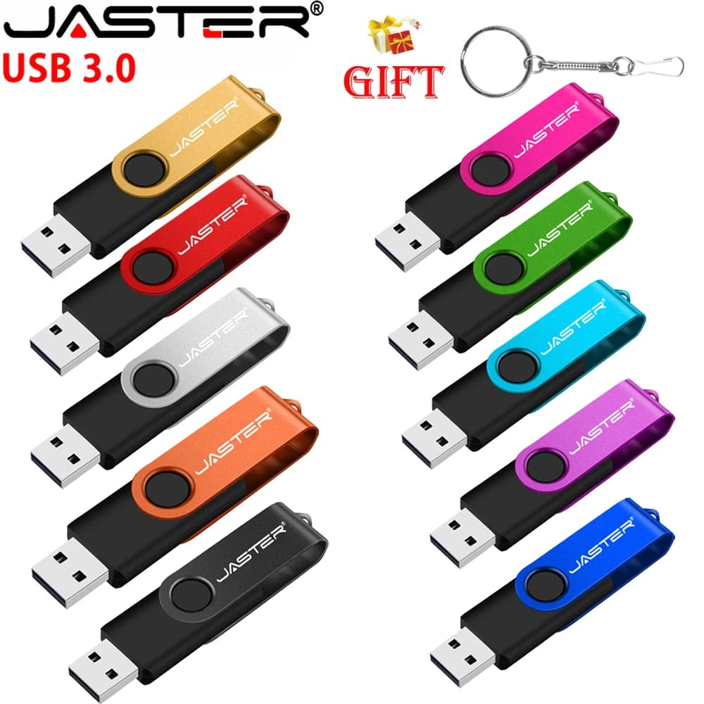 Chiavetta USB 3.0 ruotabile 128 GB Memory Stick a catena libera 64 GB 32 GB Regalo di nozze Pen Drive 16G 8G Argento Metallo USB3.0 Stick 4G