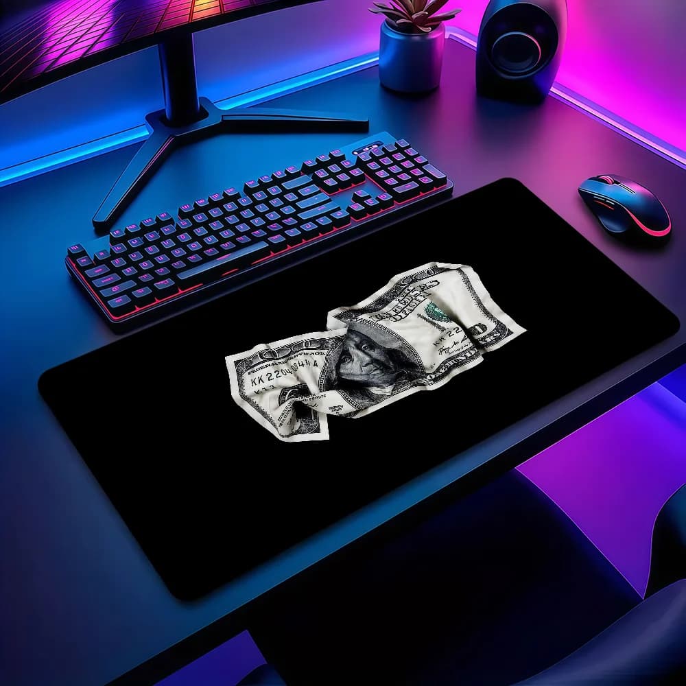 Tappetino per Mouse Divertente con Motivo Dollari, Antiscivolo, Spesso, Grande, con Bordo Rifinito, per Ufficio, Studenti e Gaming