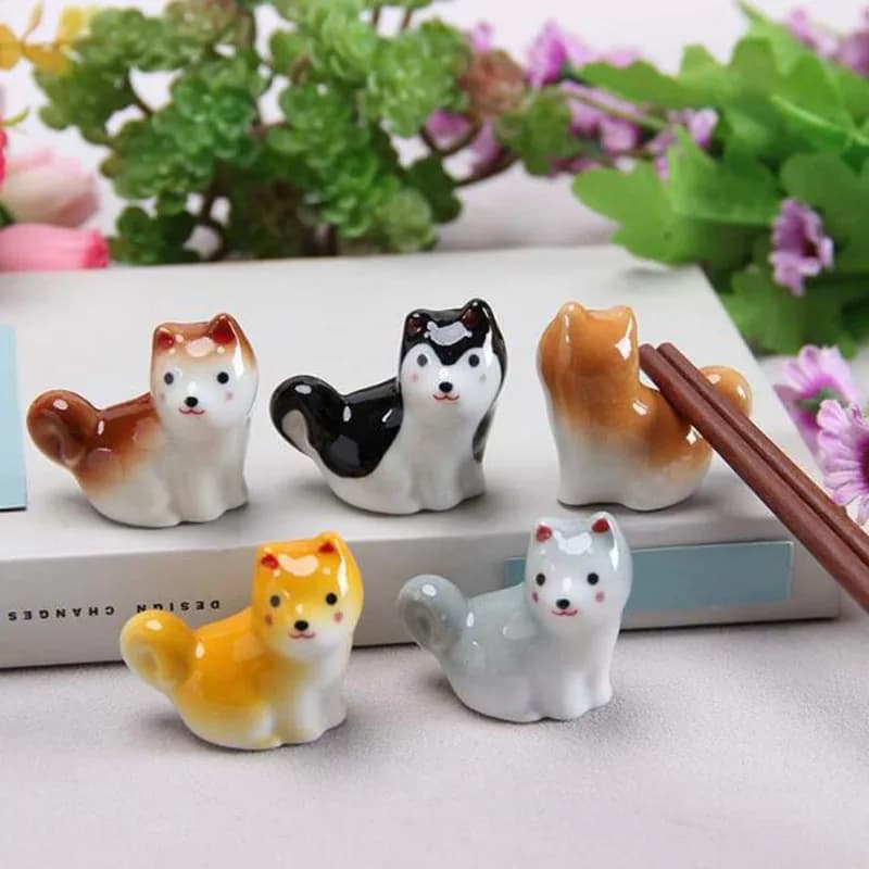 5 pezzi/set porta bacchette per cani in ceramica coltello cucchiaio porta bacchette portapenne cuscino da cucina stoviglie decorazioni per la tavola