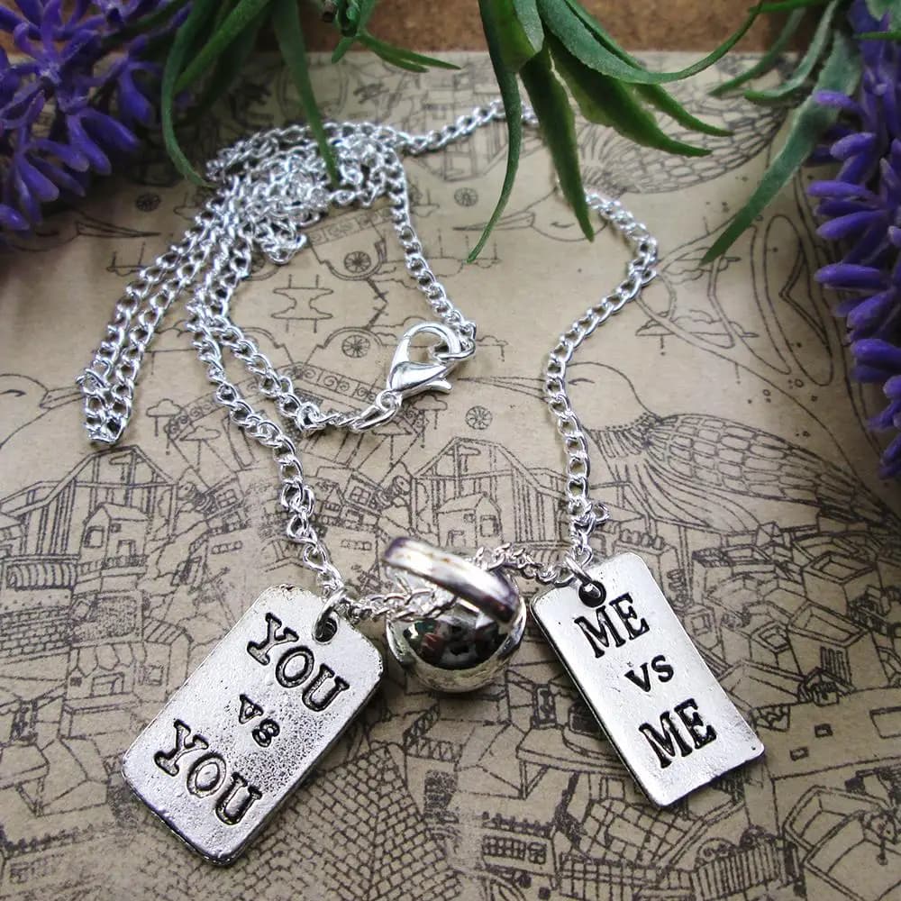 Gym Kettlebell You Vs You Me Vs Me Necklace with Custom DIY Pendants Handmade Jewelry Gift for its fashionable custom design