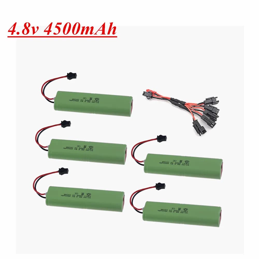 4.8v 4500mah Battery With Charger cable 4.8v NiMH Rechargeable Battery Pack For Rc toys Cars Tanks Robots Boats Guns Spare Parts