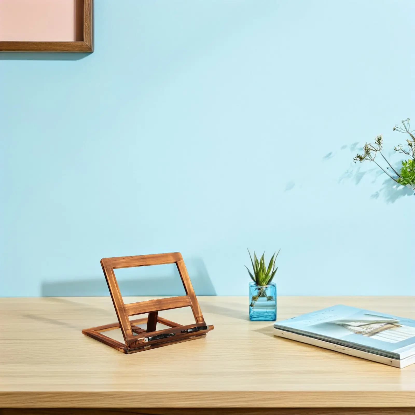 Supporto per Lettura in Legno, Portatile e Leggero, per Letto, Scrivania, Cucina, Adatto per Libri, Tablet e Spartiti