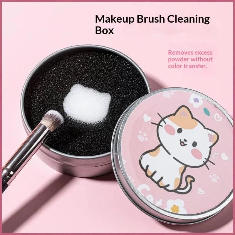 【Y】Makeup Brush Cleaner Sponges Cosmetic Brush Drying Wash Eyeshadow Color Removal Portable Cleaning Case Tool