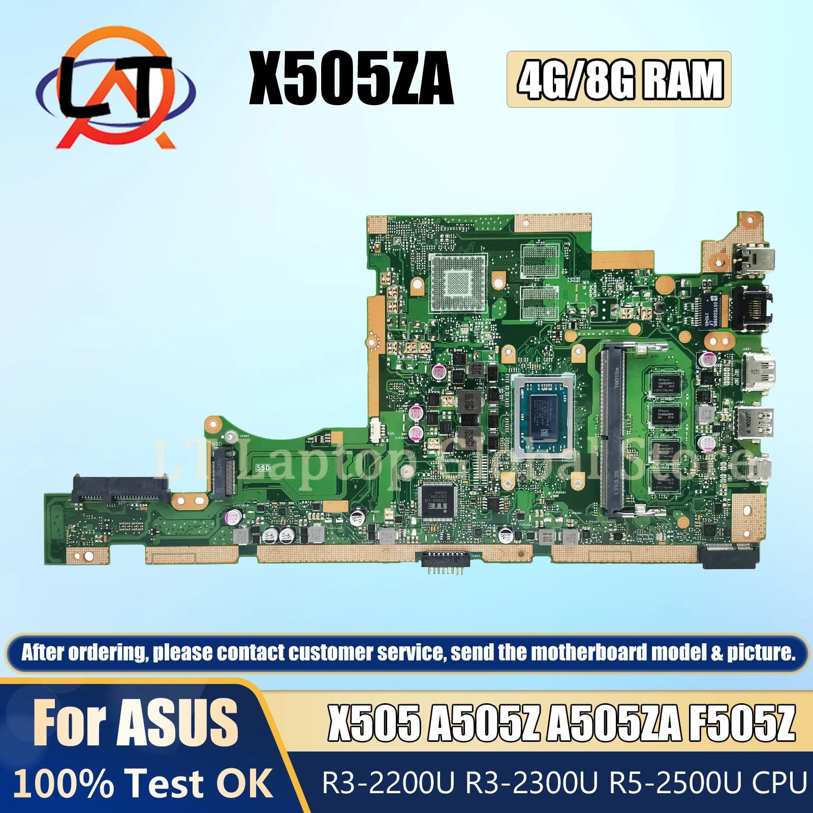 X505ZA con R3-2200U R5-2500U 4GB/8GB-RAM Scheda Madre Del Computer Portatile Per Asus X505ZA X505Z F505Z K505Z A505Z RX505Z Scheda Madre del Notebook